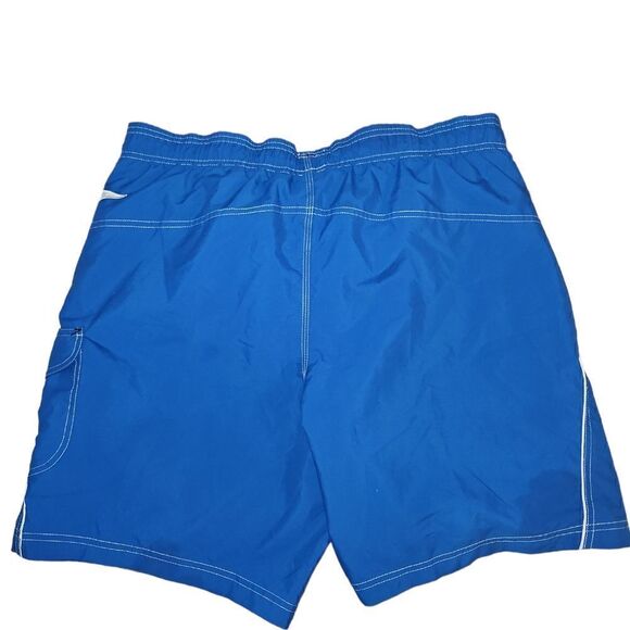 Speedo Swim Trunks SZ LG Blue Elastic Waistband - Picture 4 of 5